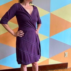 Synergy Purple Wrap Dress, size Medium